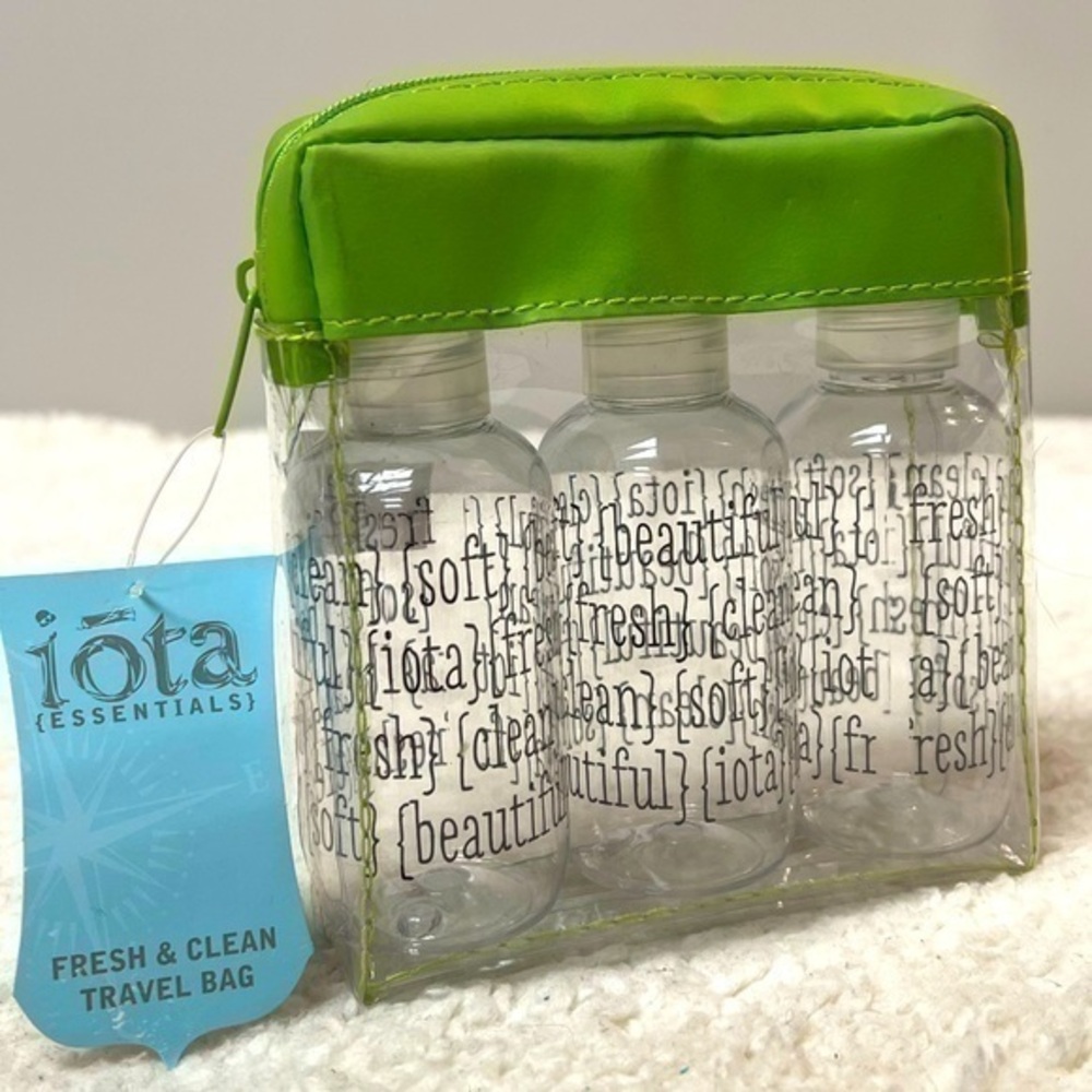 Iota Essentials Fresh & Clean Travel Bag & Storage Bottles - Picture 1 of 5